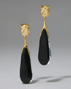 Bonbon Crystal Small Teardrop Earring- Metallic Sky