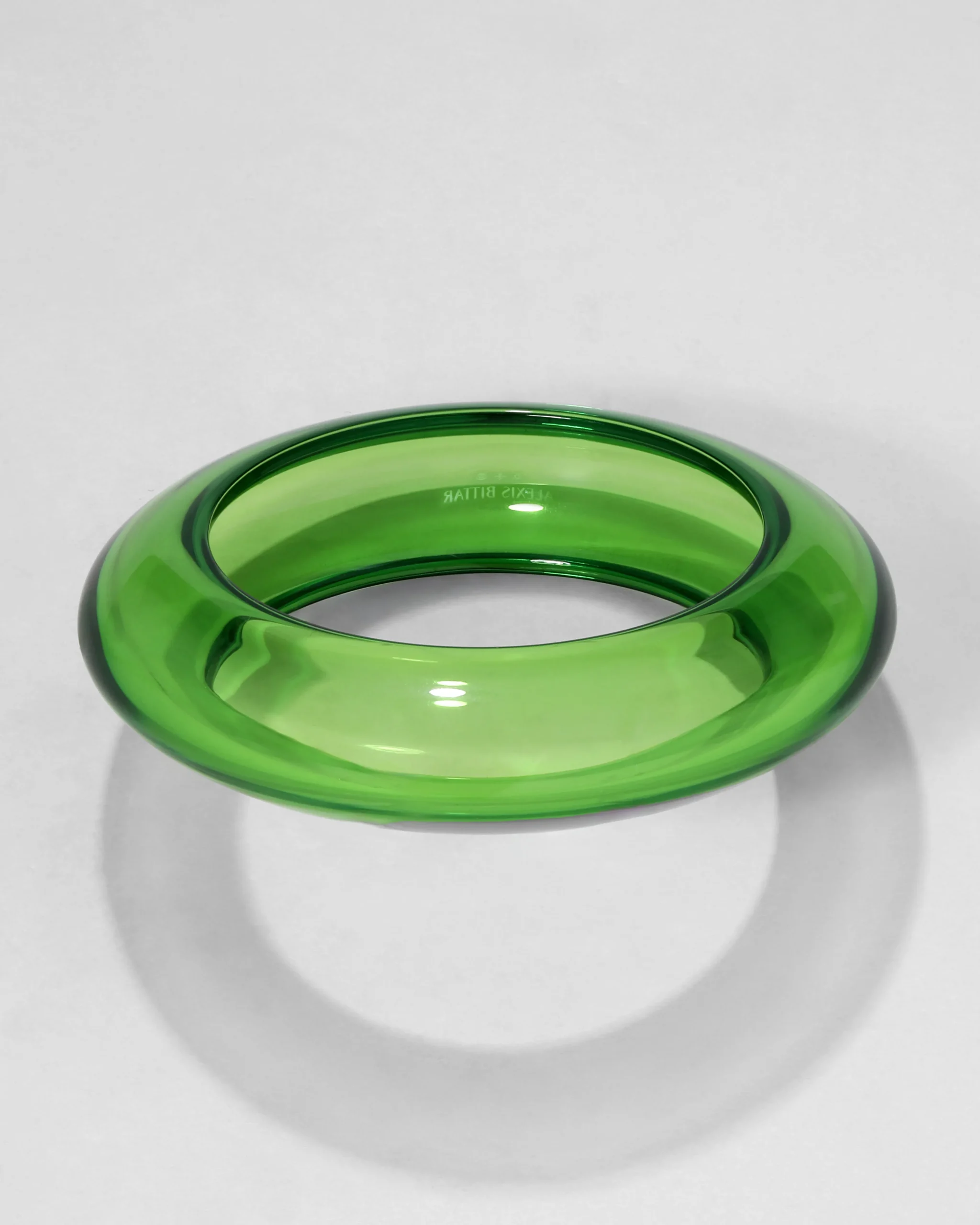 Bonbon Lucite Saucer Bangle Bracelet- Basil