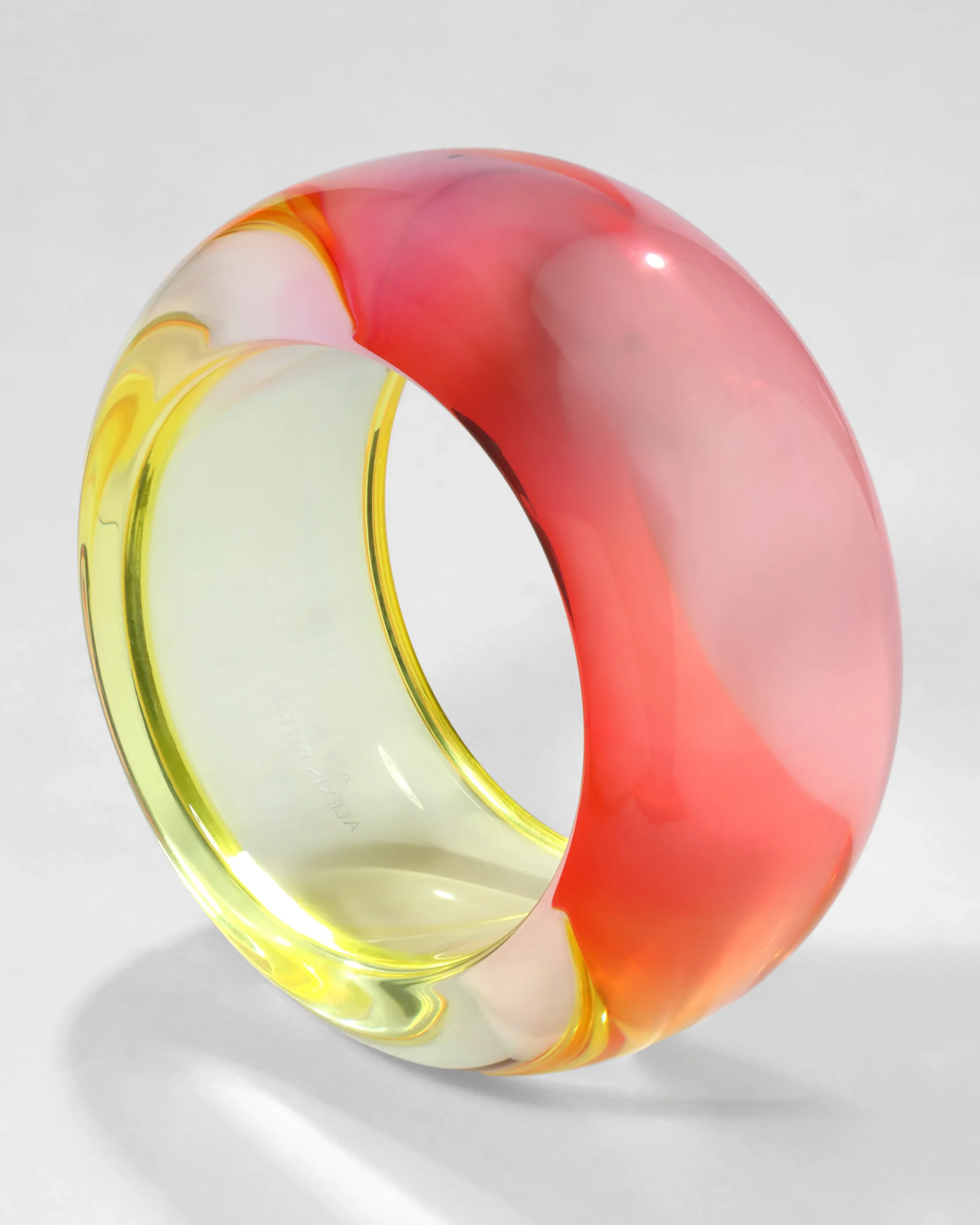 Bonbon Lucite Wide Bangle Bracelet- Sunset