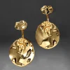 Brut Gold Coin Front Back Earring