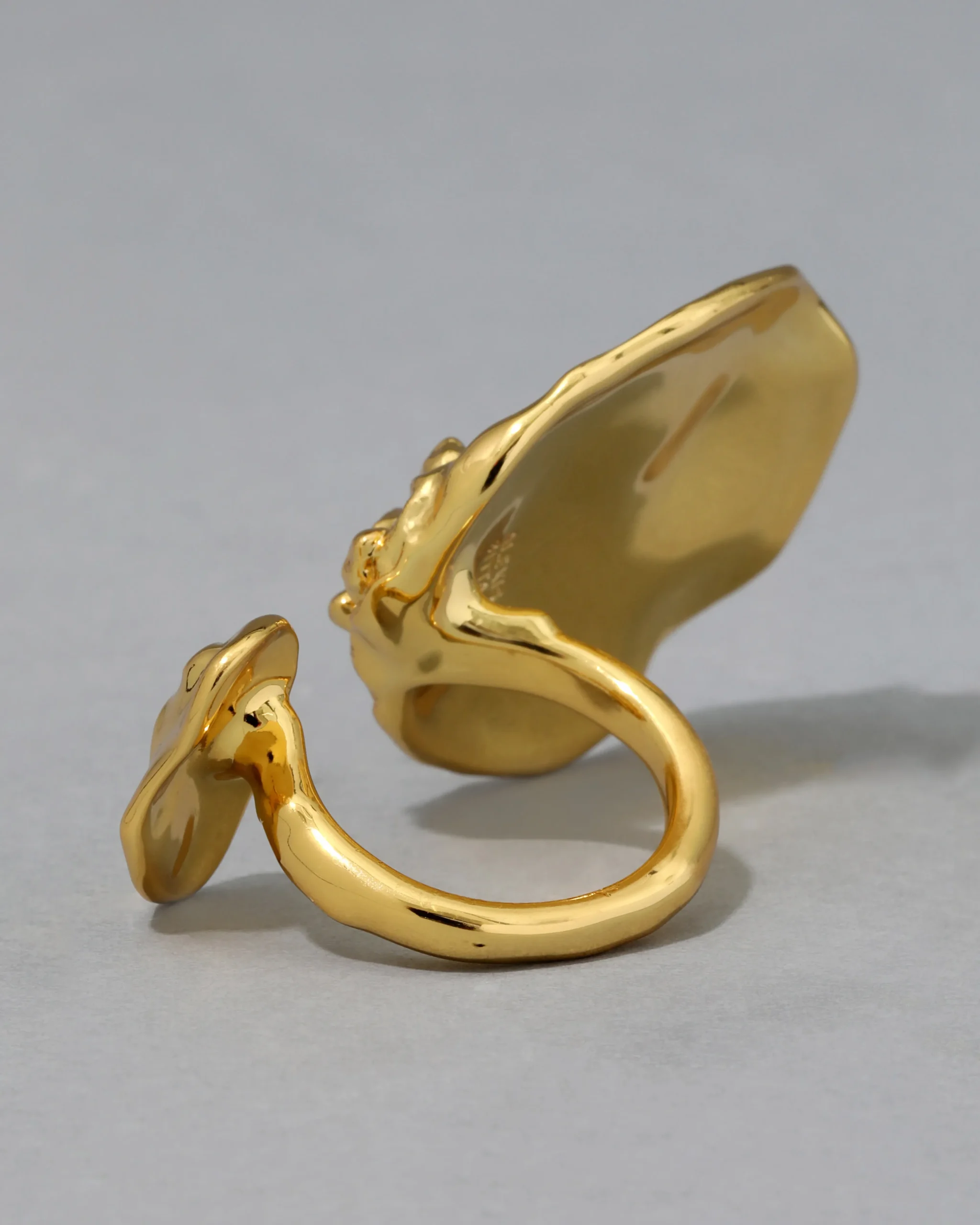 Brut Gold Double Disc Ring