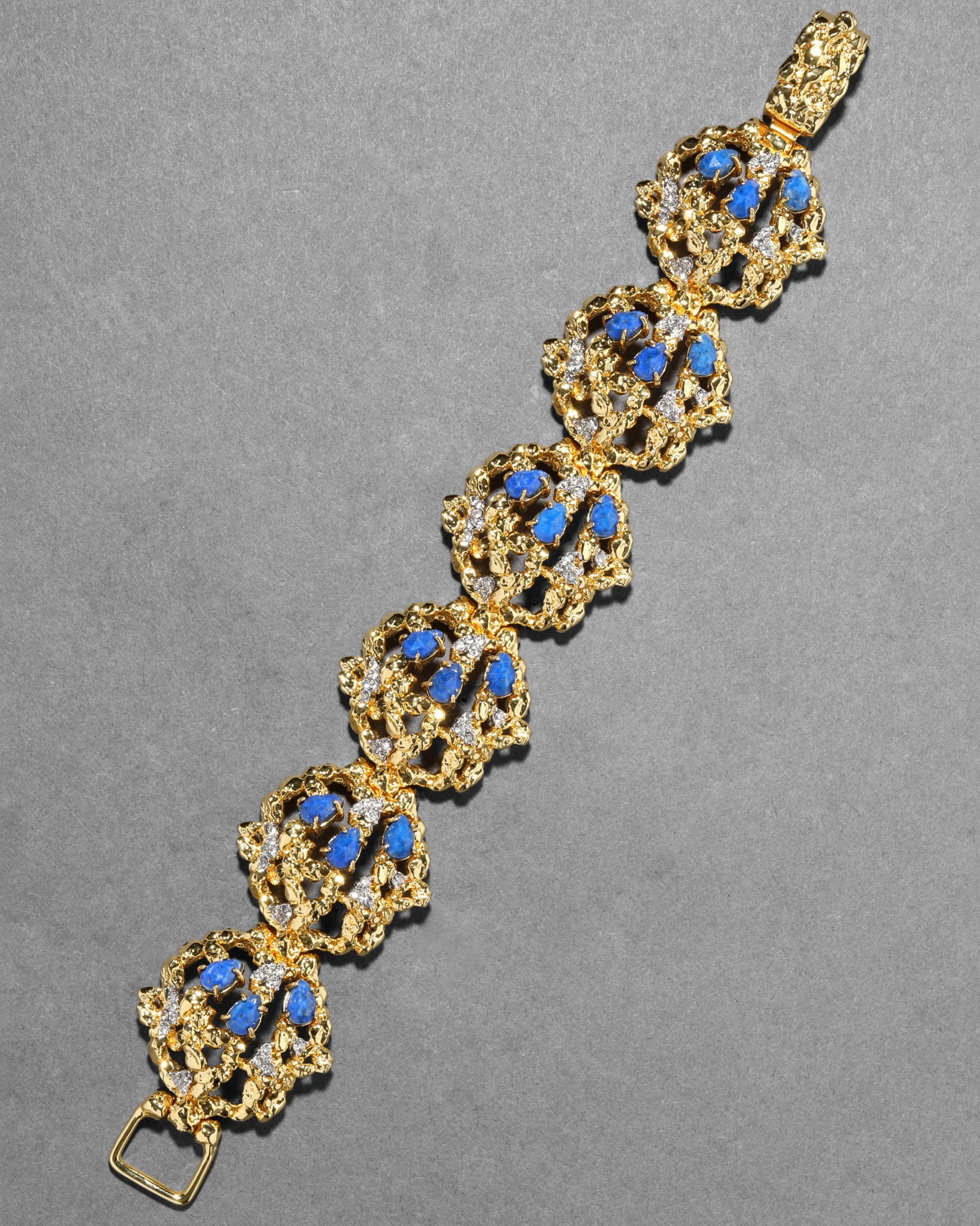 Brut Gold Lapis Line Bracelet