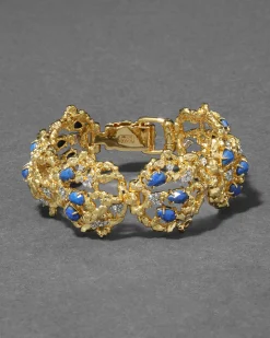 Brut Gold Lapis Line Bracelet