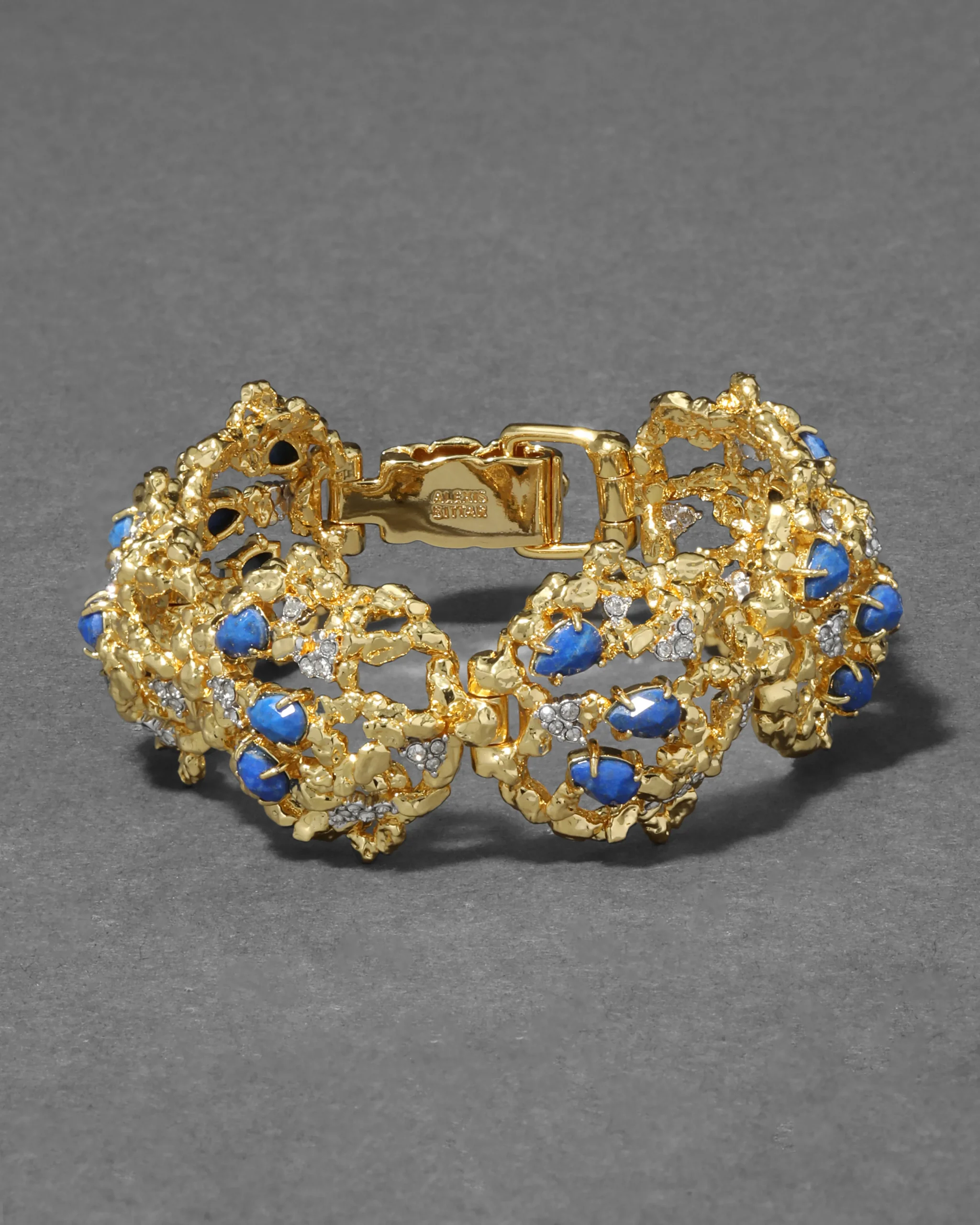 Brut Gold Lapis Line Bracelet