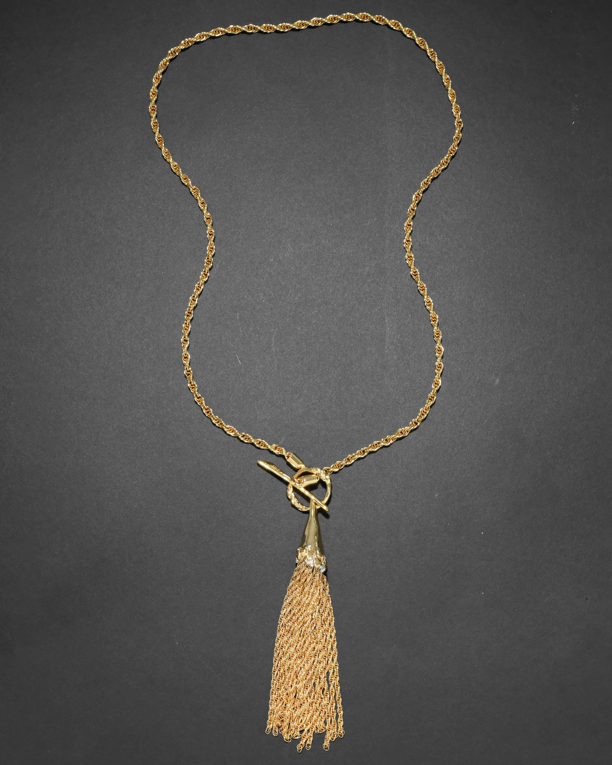 Brut Gold Long Tassel Necklace