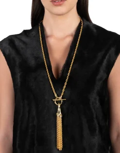 Brut Gold Long Tassel Necklace