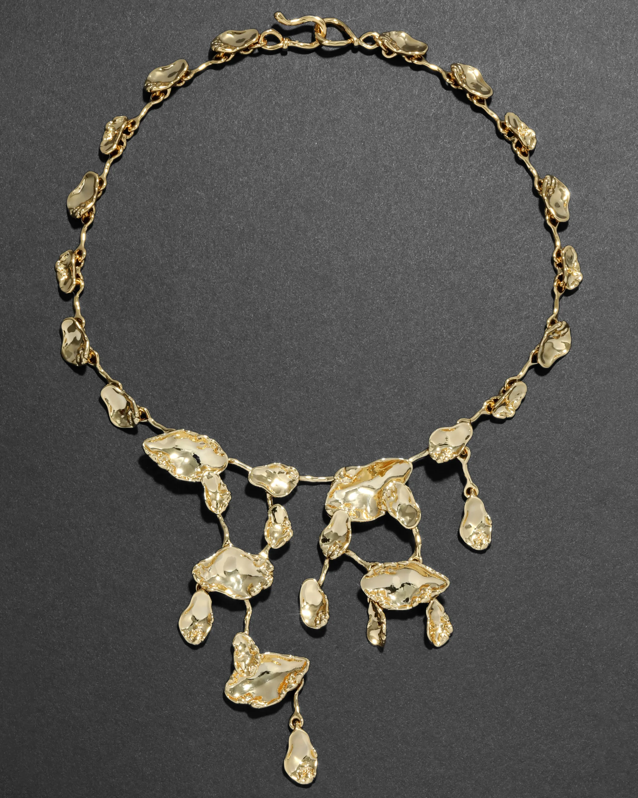 Brut Gold Mosaic Cascade Necklace