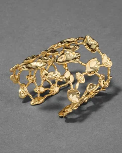Brut Gold Mosaic Wide Cuff Bracelet
