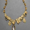 Brut Gold Reef Bib Necklace- Black Mother of Pearl