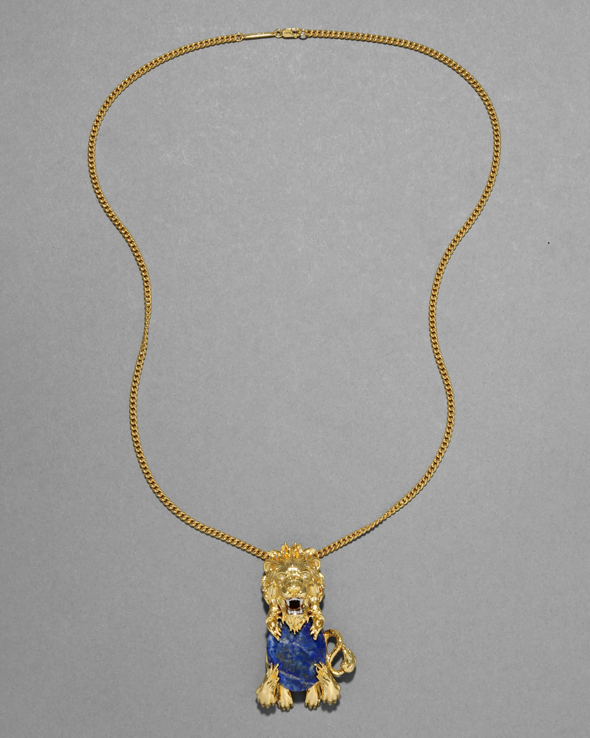 Brut Lion Lapis Necklace