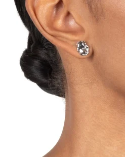 Brut Silver Coin Front Back Earring