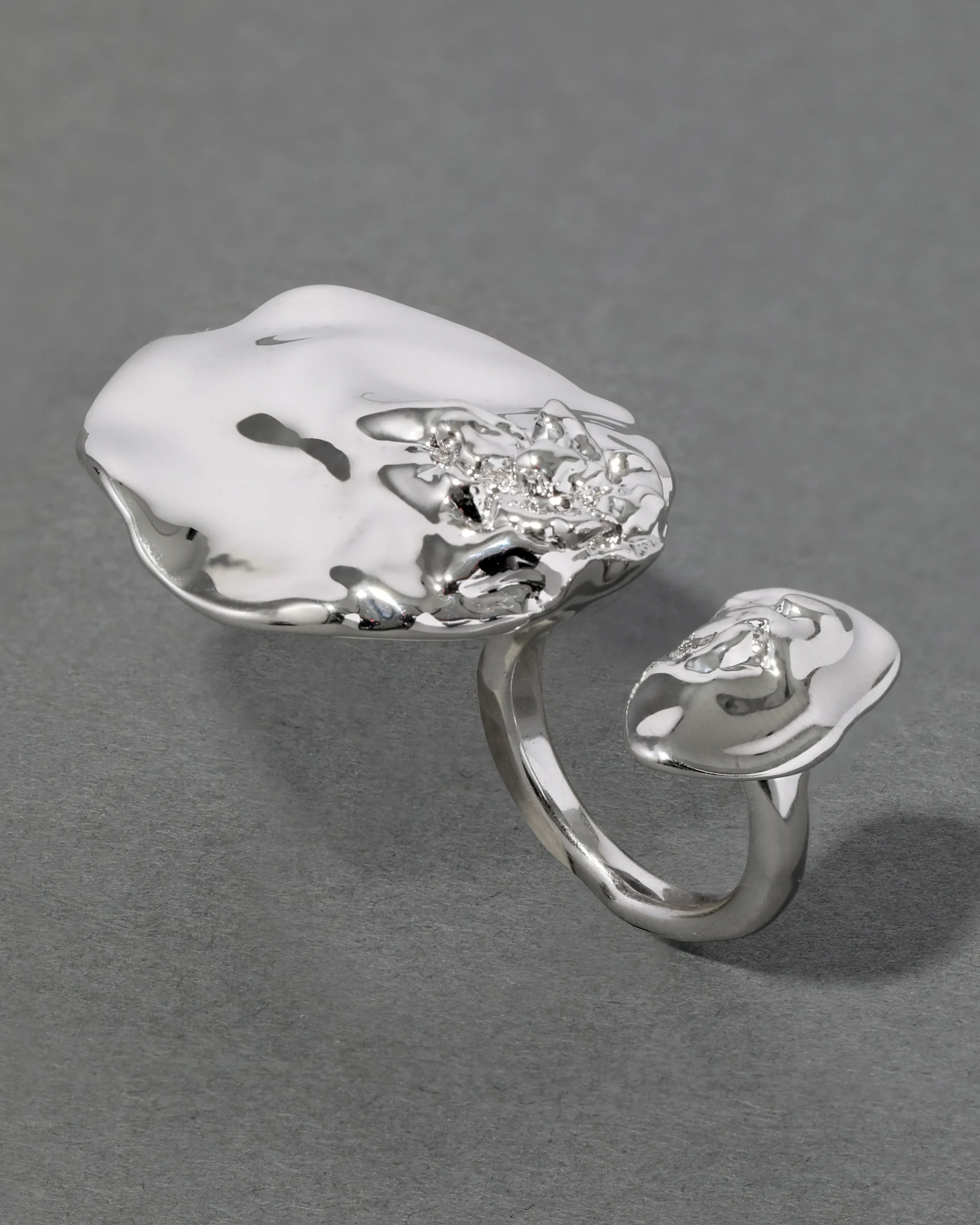 Brut Silver Double Disc Ring