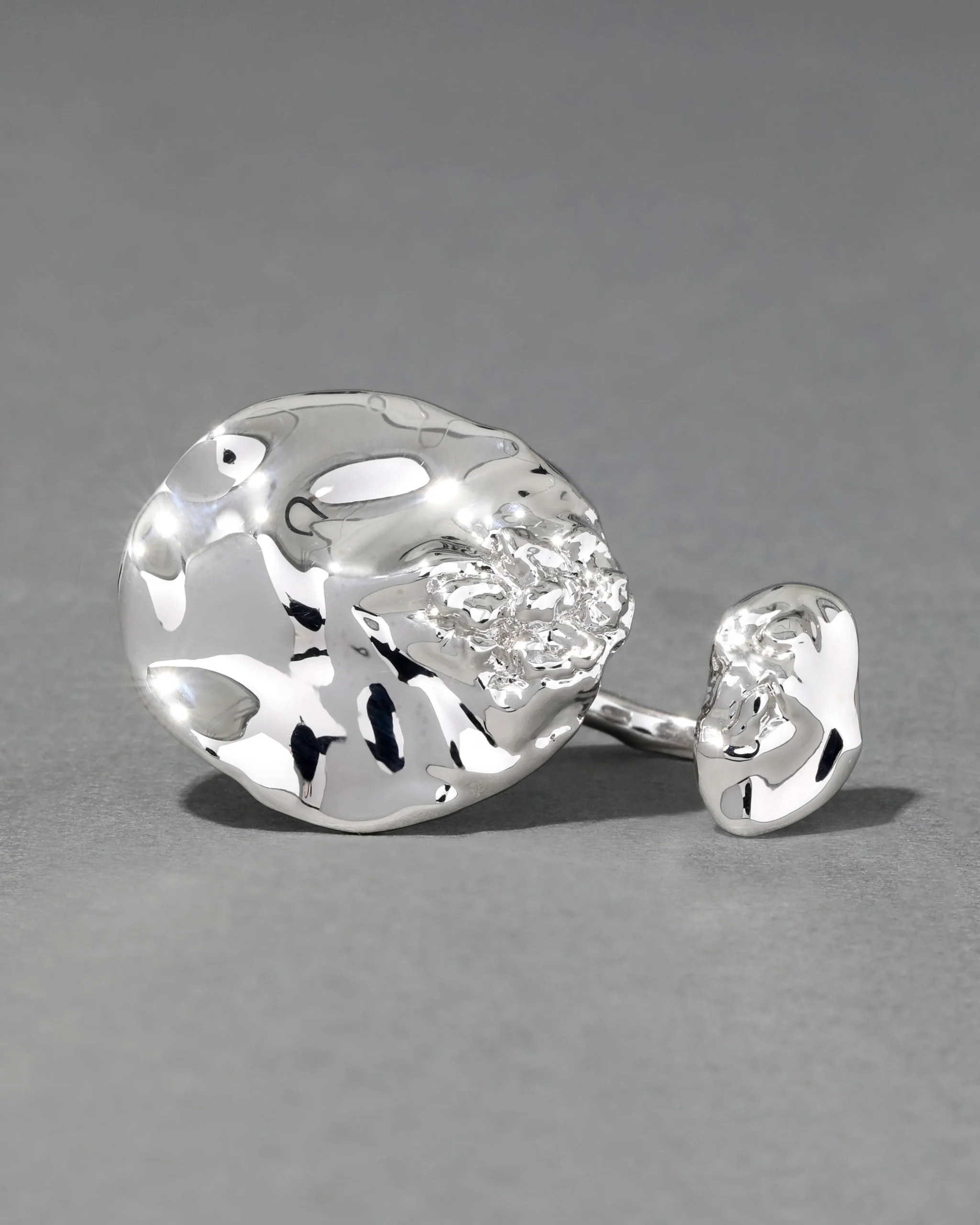 Brut Silver Double Disc Ring