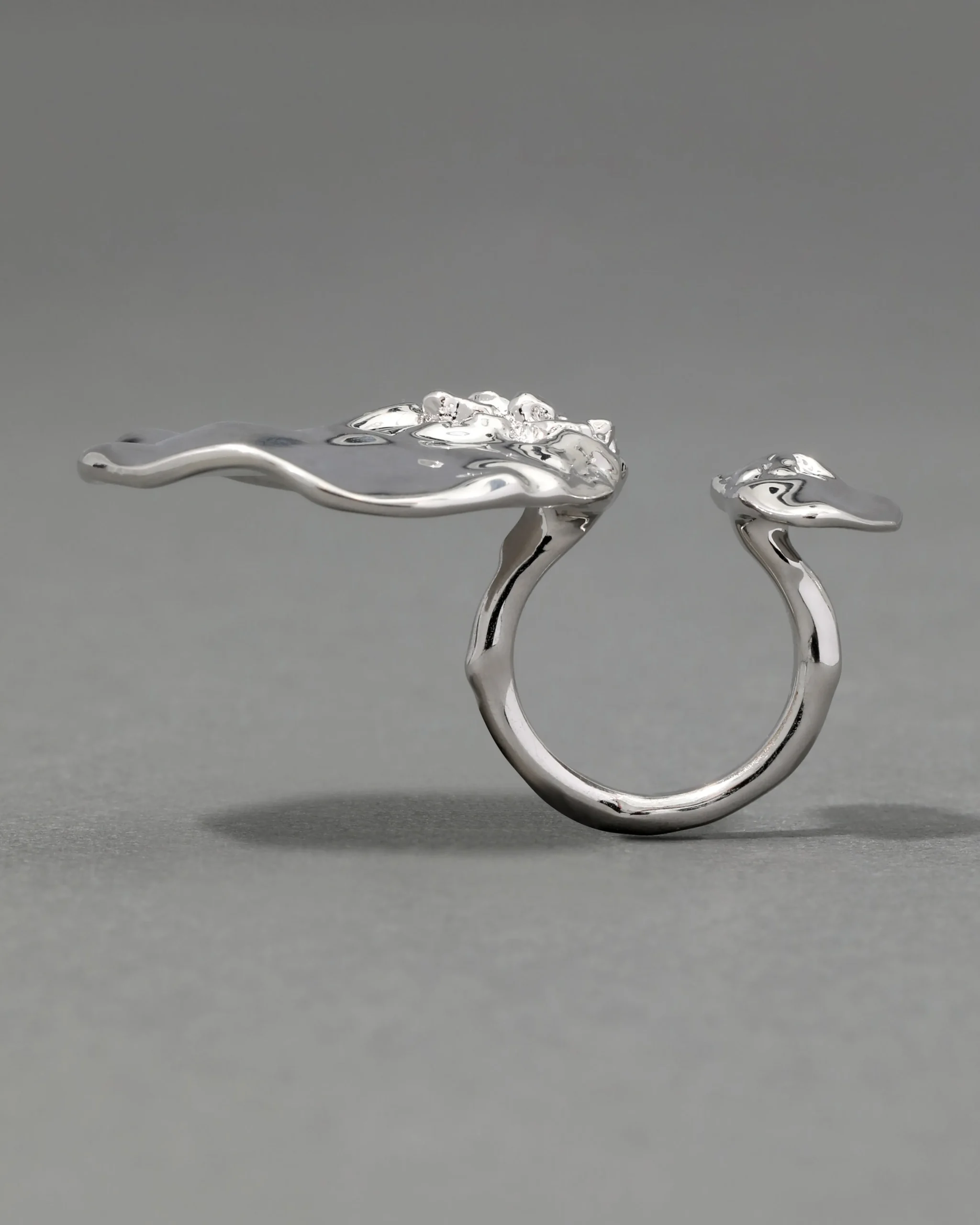 Brut Silver Double Disc Ring