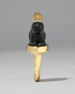 Bunny Obsidian Ring
