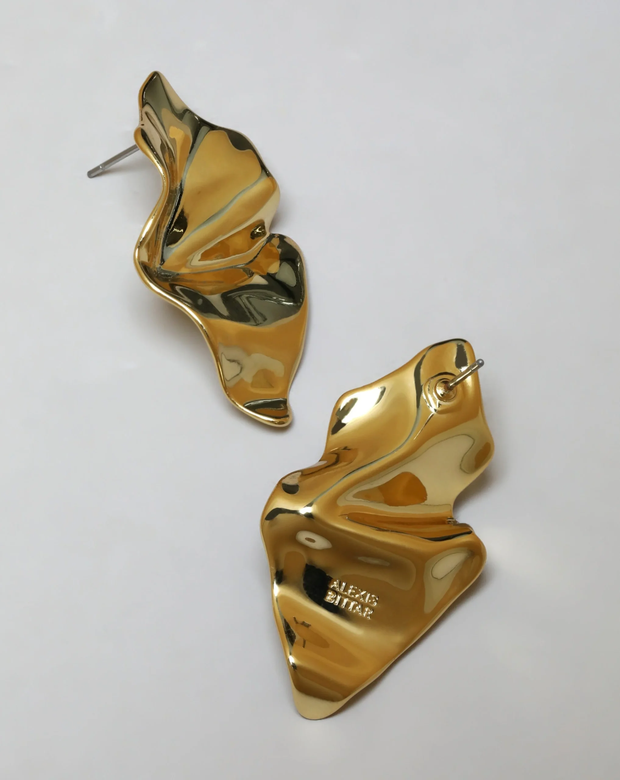 Crumpled Small Post Earring- Gold
