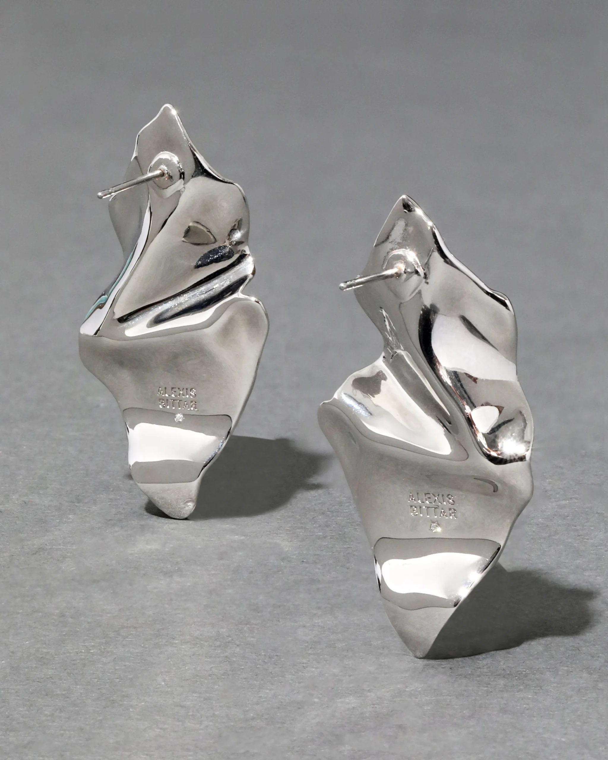 Crumpled Small Post Earring - Silver