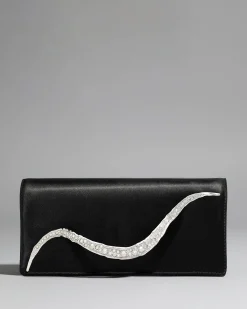 Crystal Curve Clutch- Black