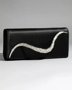 Crystal Curve Clutch- Black