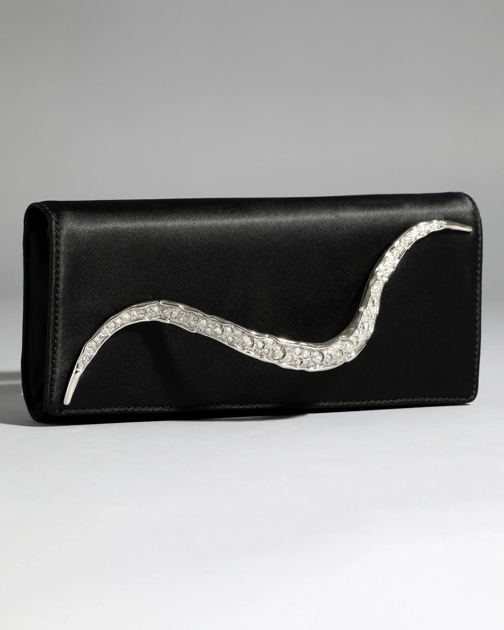 Crystal Curve Clutch- Black