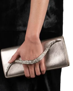 Crystal Curve Clutch- Champagne