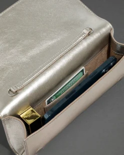 Crystal Curve Clutch- Champagne
