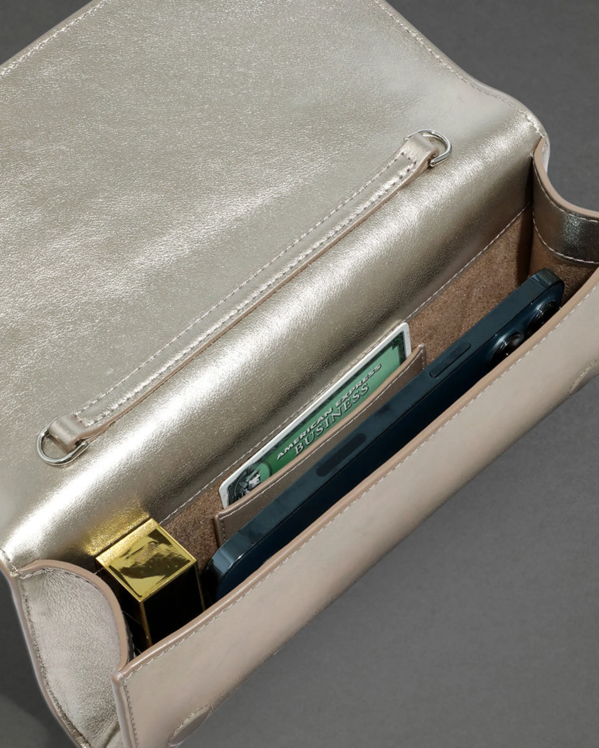 Crystal Curve Clutch- Champagne