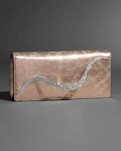 Crystal Curve Clutch- Crushed Rose Gold