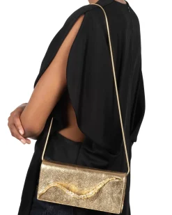 Crystal Curve Clutch- Gold
