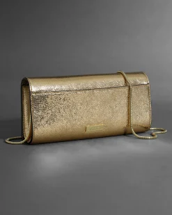Crystal Curve Clutch- Gold