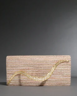 Crystal Curve Clutch- Sunset Blush