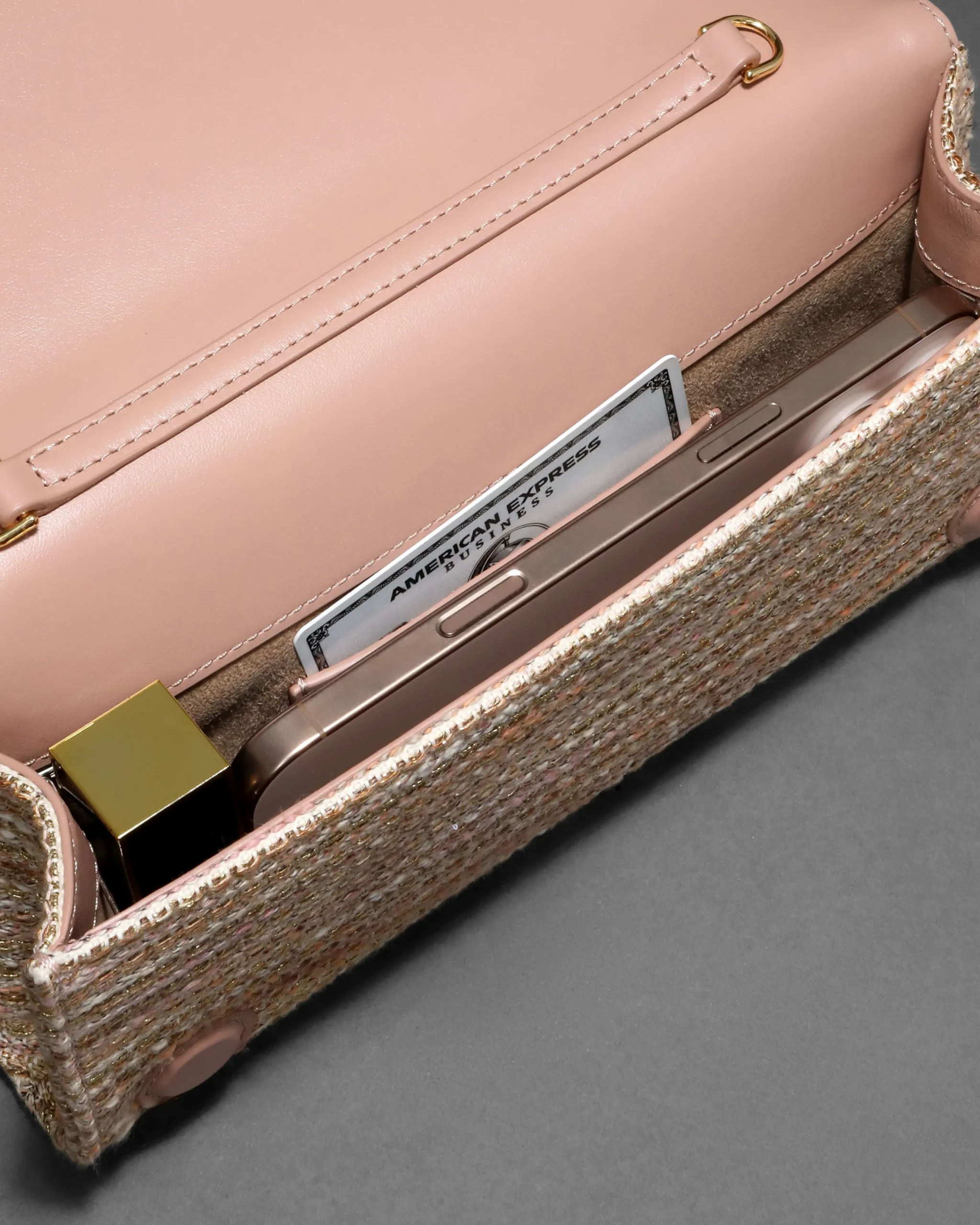 Crystal Curve Clutch- Sunset Blush