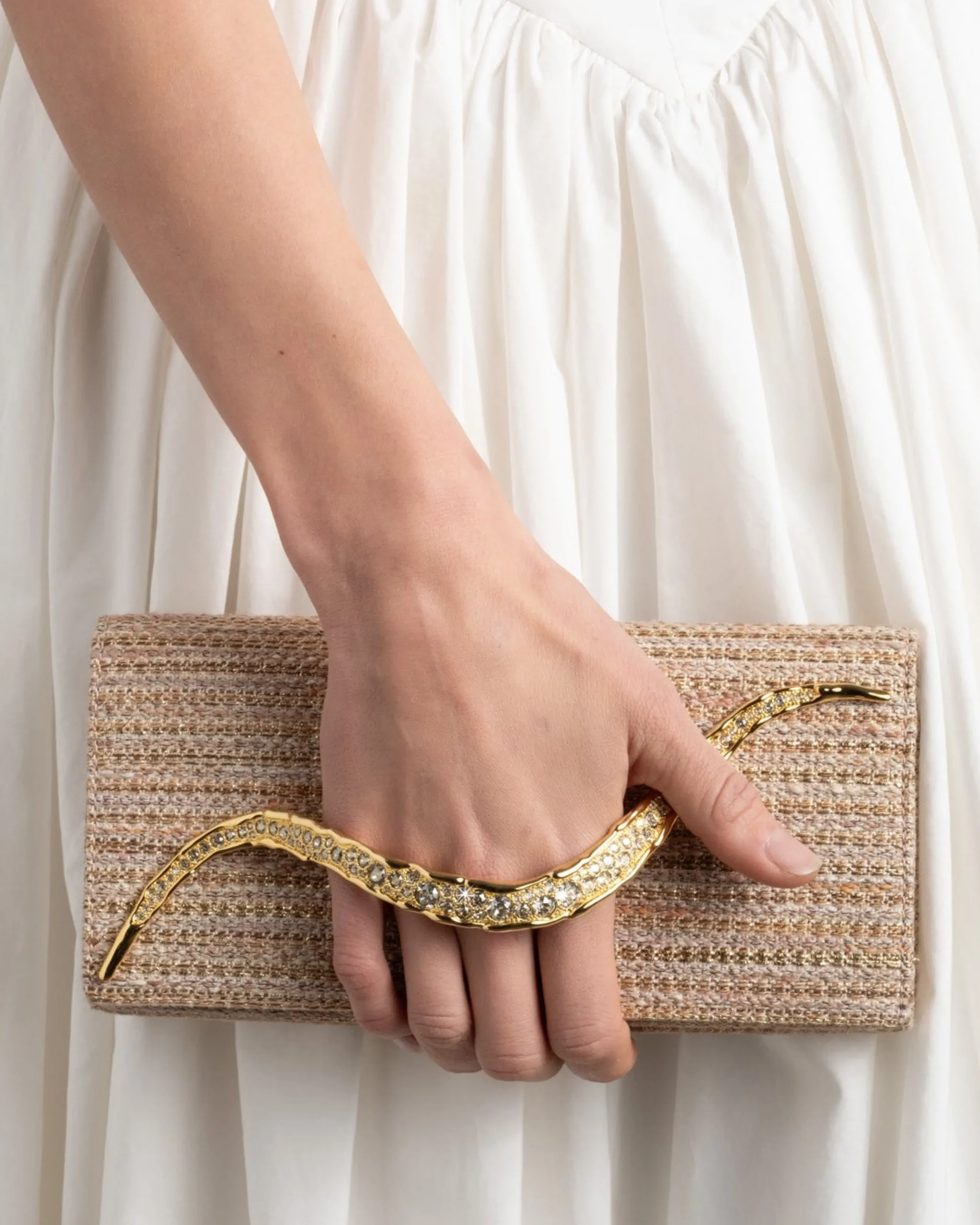 Crystal Curve Clutch- Sunset Blush