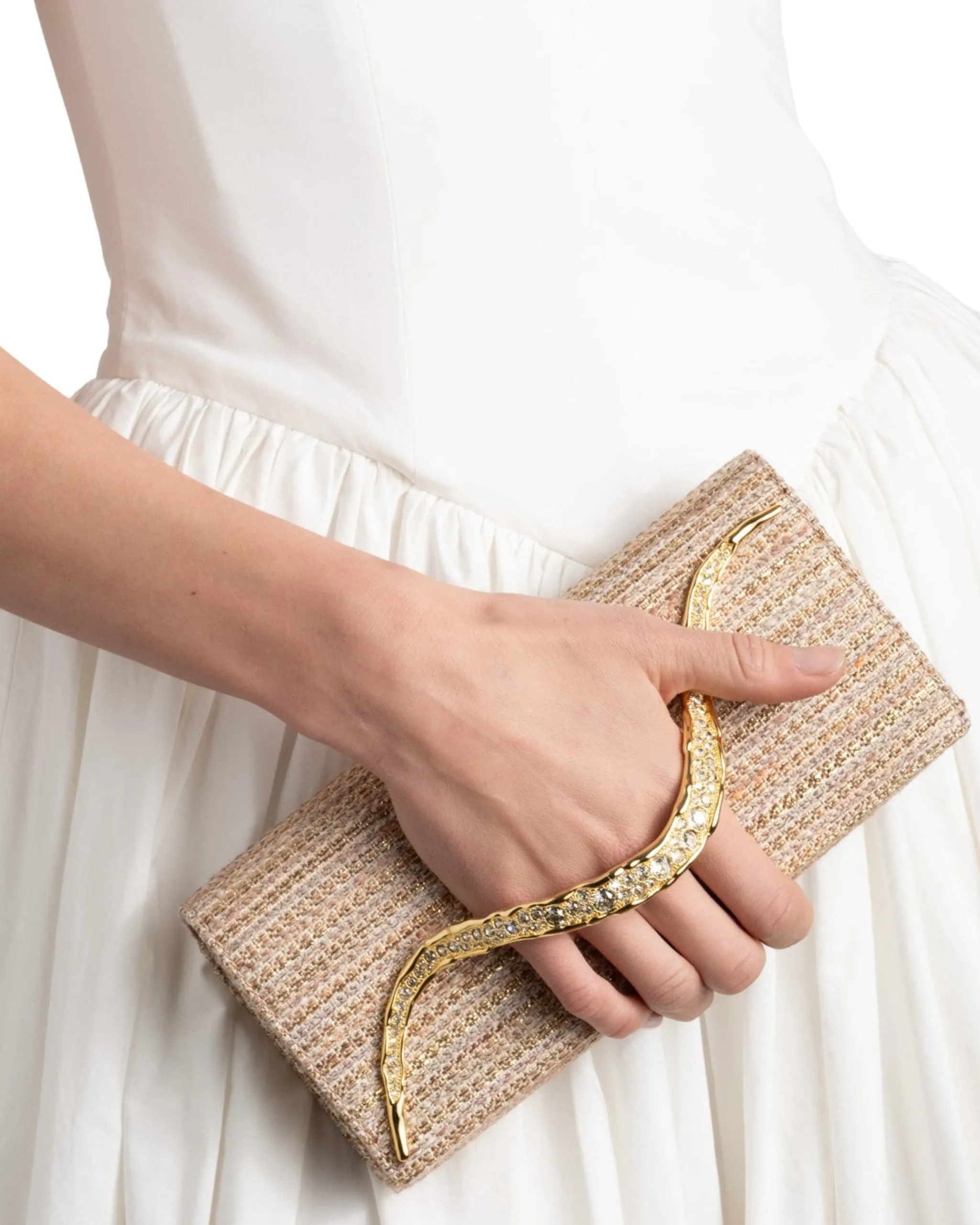 Crystal Curve Clutch- Sunset Blush