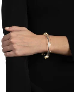 Crystal Studded Lucite Hinge Bracelet- Clear