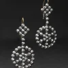 Cut Steel Medium Spoke Wire Drop Earring