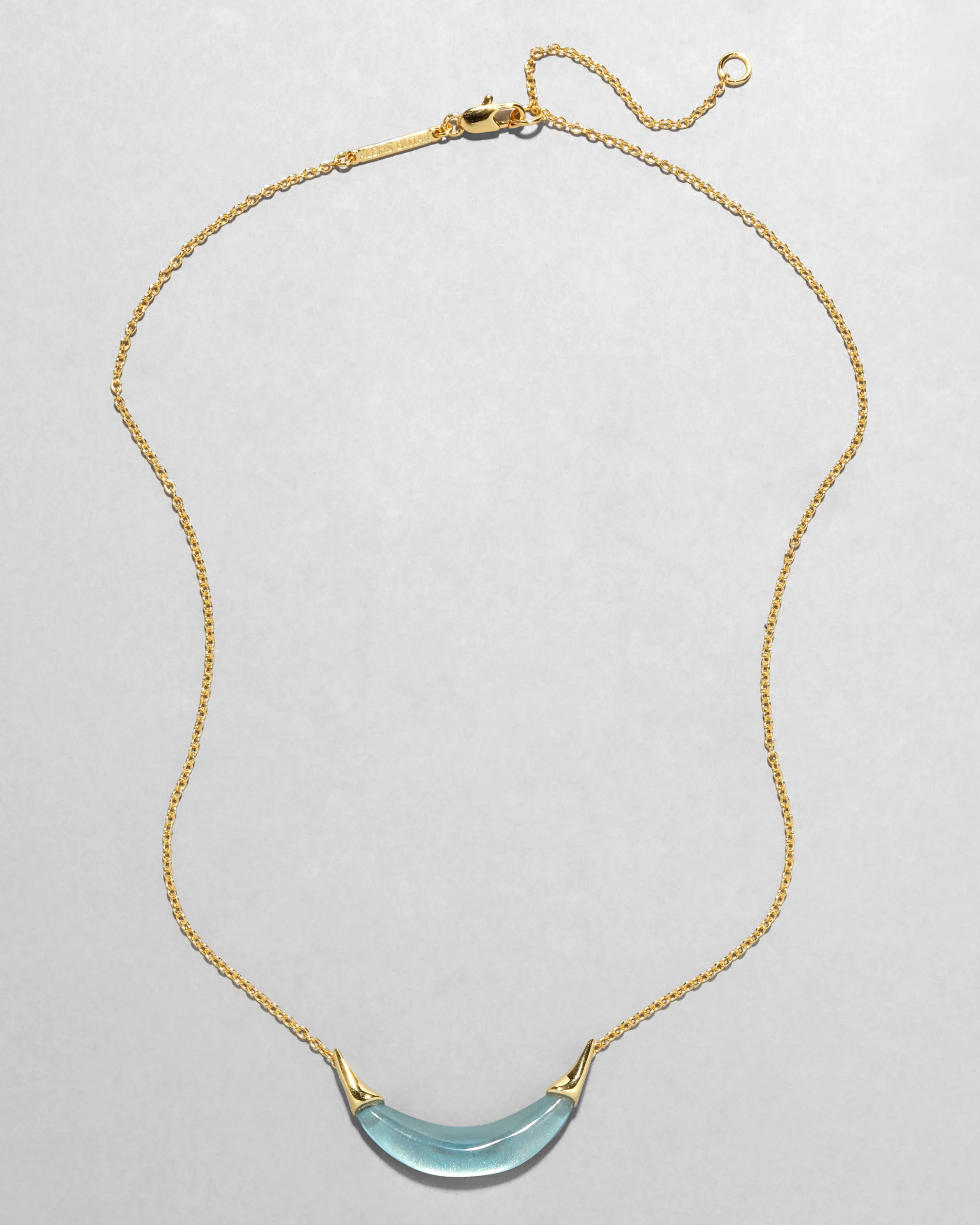 Gold Capped Crescent Necklace- Metallic Sky