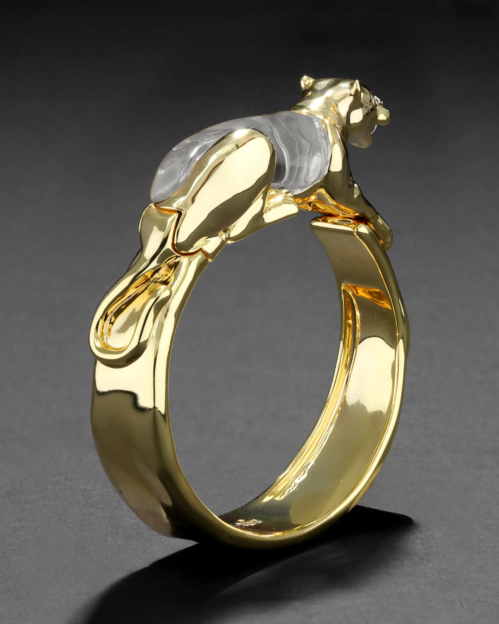 Gold Panther Jelly Belly Hinge Bracelet