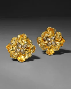 Jardin Gold Rose Clip Earring