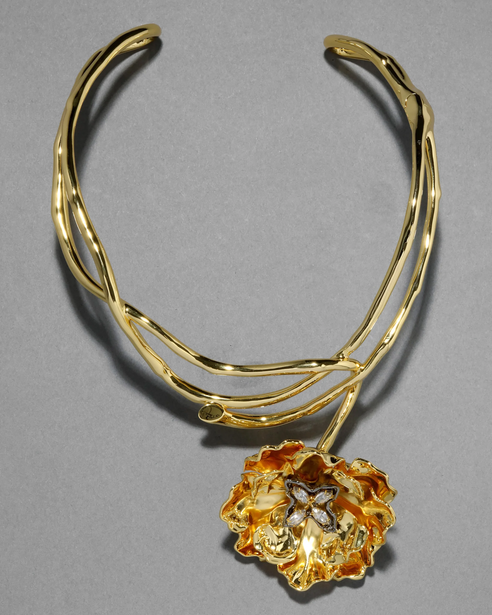 Jardin Gold Rose Collar Necklace