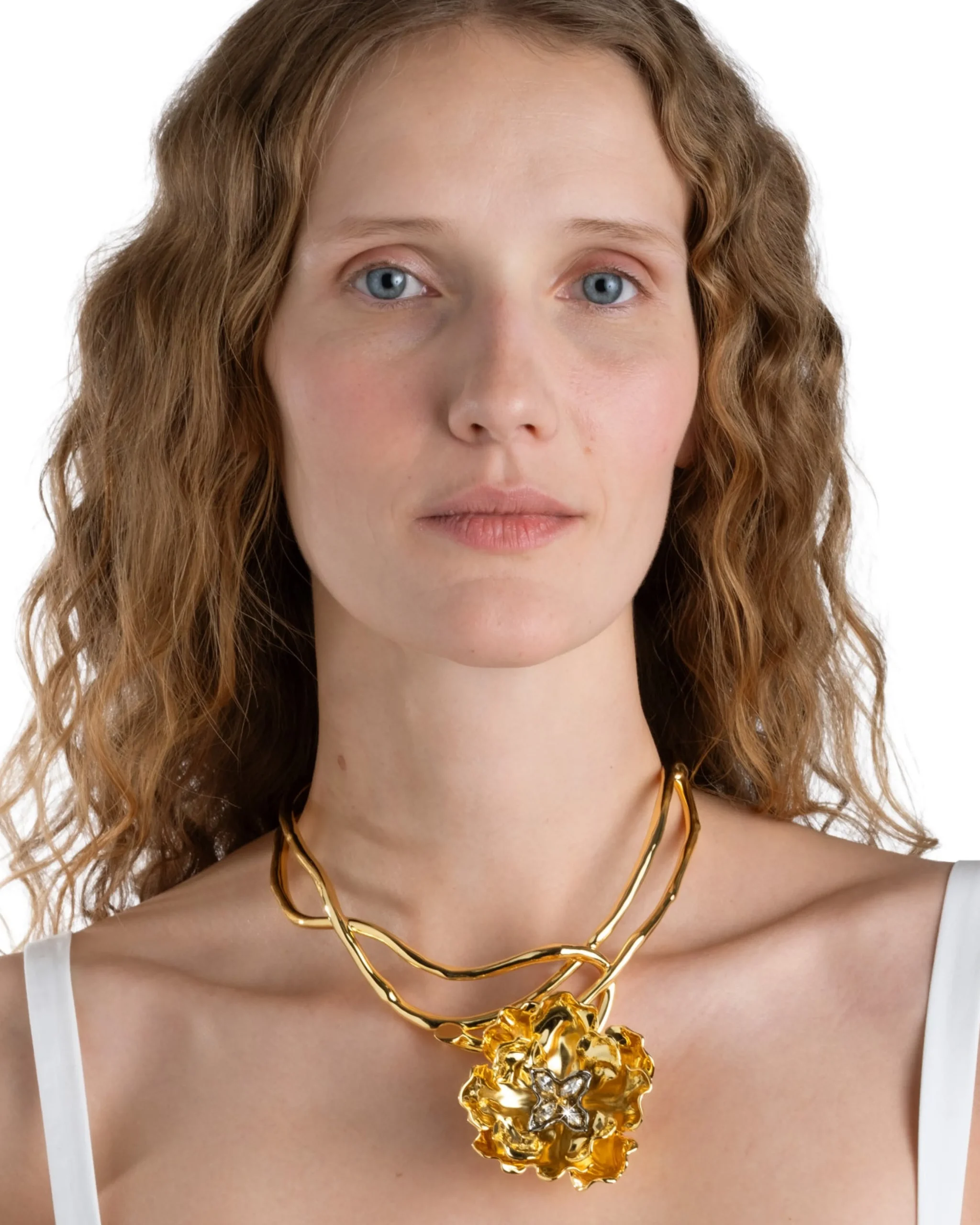 Jardin Gold Rose Collar Necklace