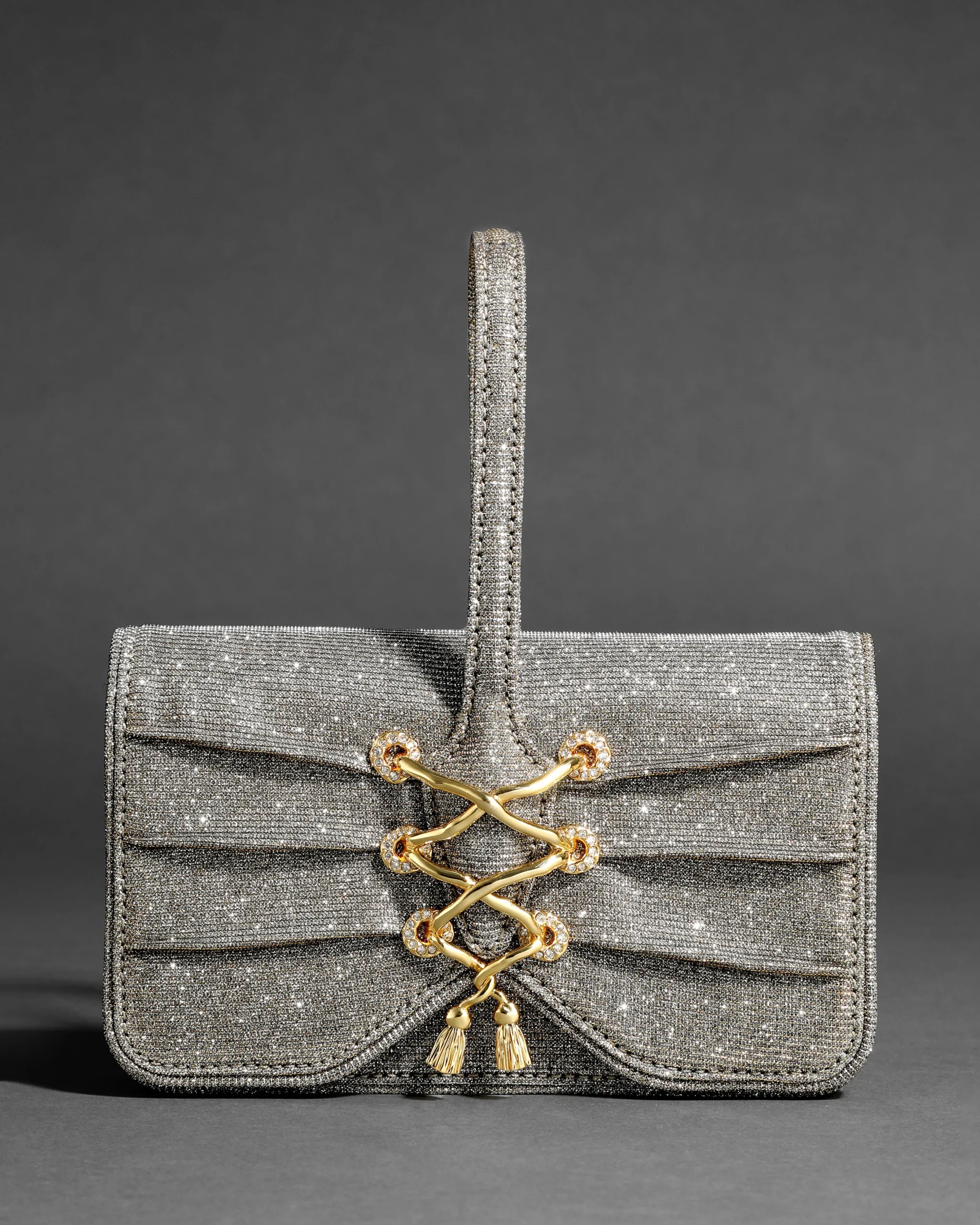 Lace-Up Wristlet- Disco Gold