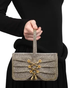 Lace-Up Wristlet- Disco Gold