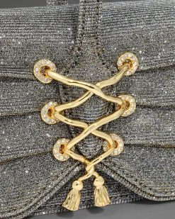 Lace-Up Wristlet- Disco Gold