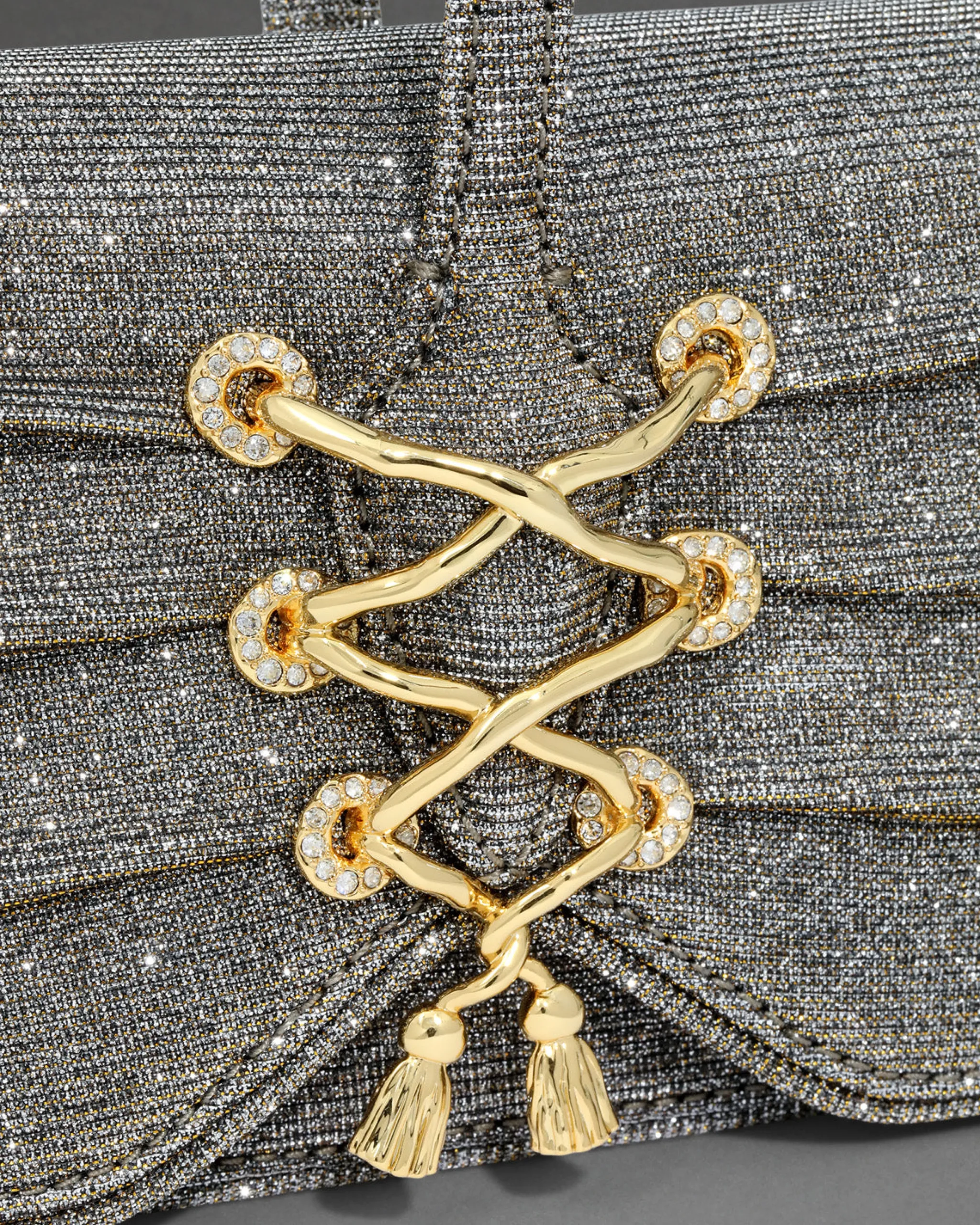 Lace-Up Wristlet- Disco Gold
