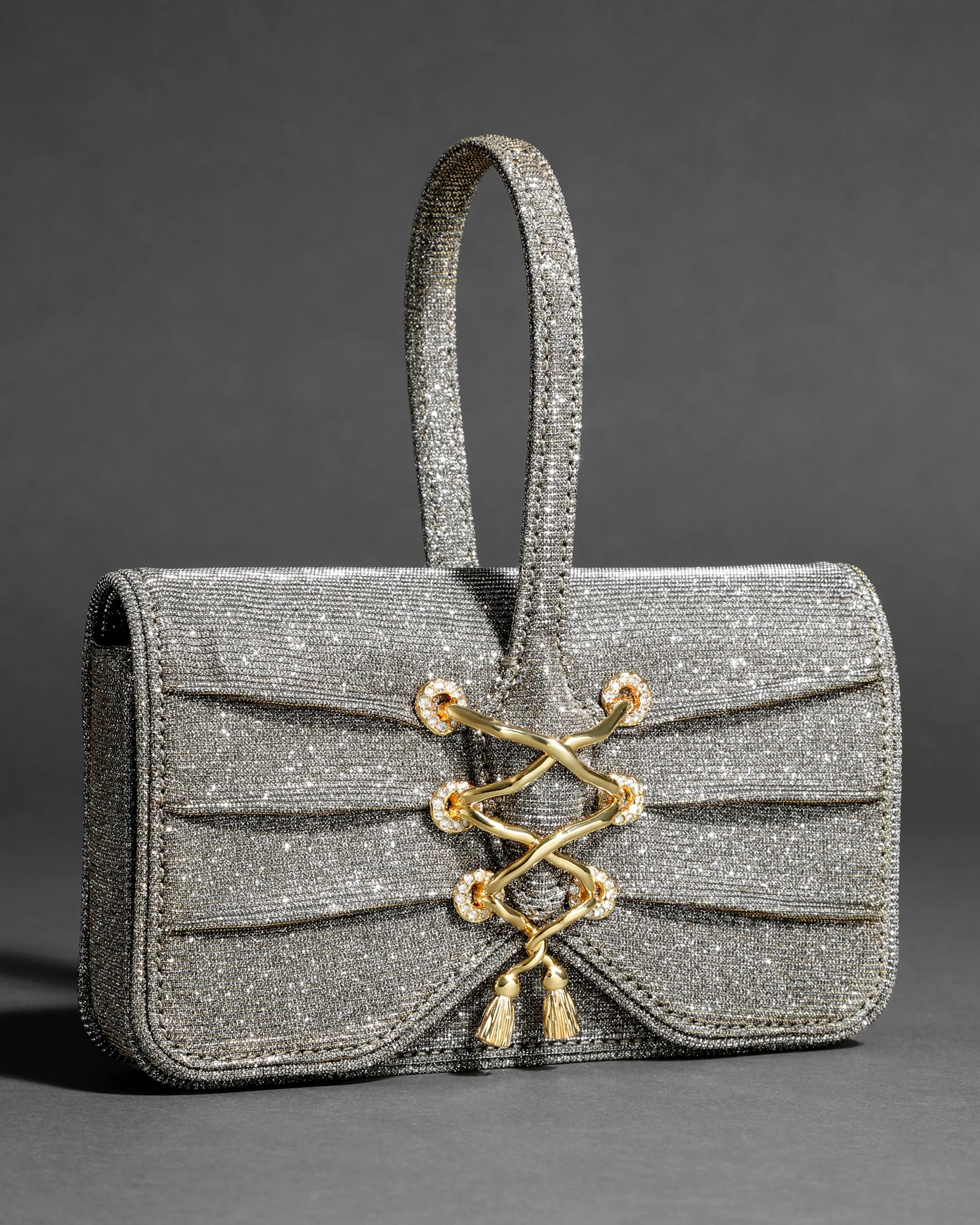 Lace-Up Wristlet- Disco Gold