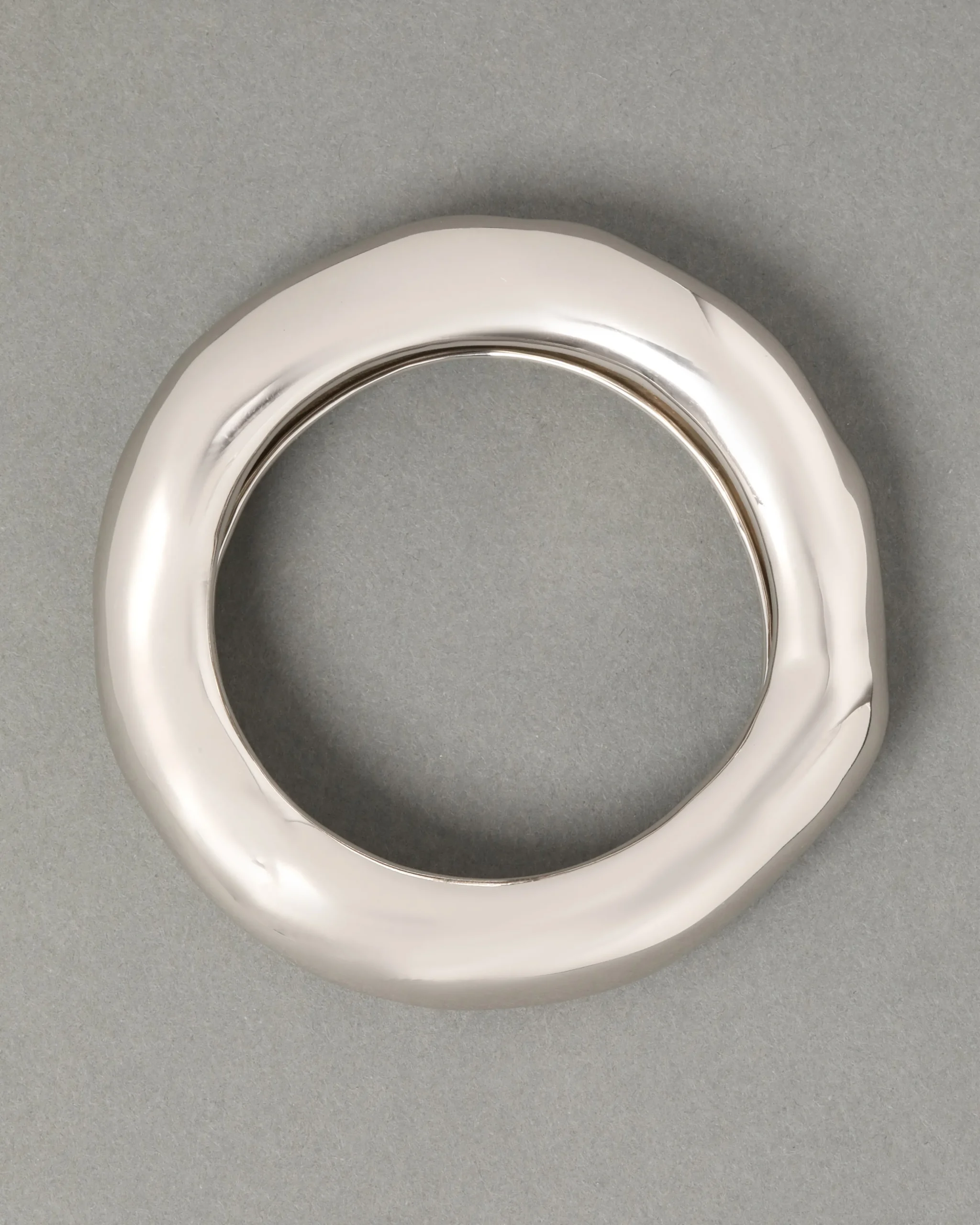 Large Molten Bangle Bracelet - Silver