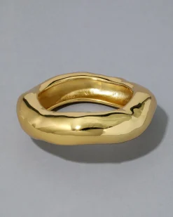 Large Molten Bangle Bracelet- Gold