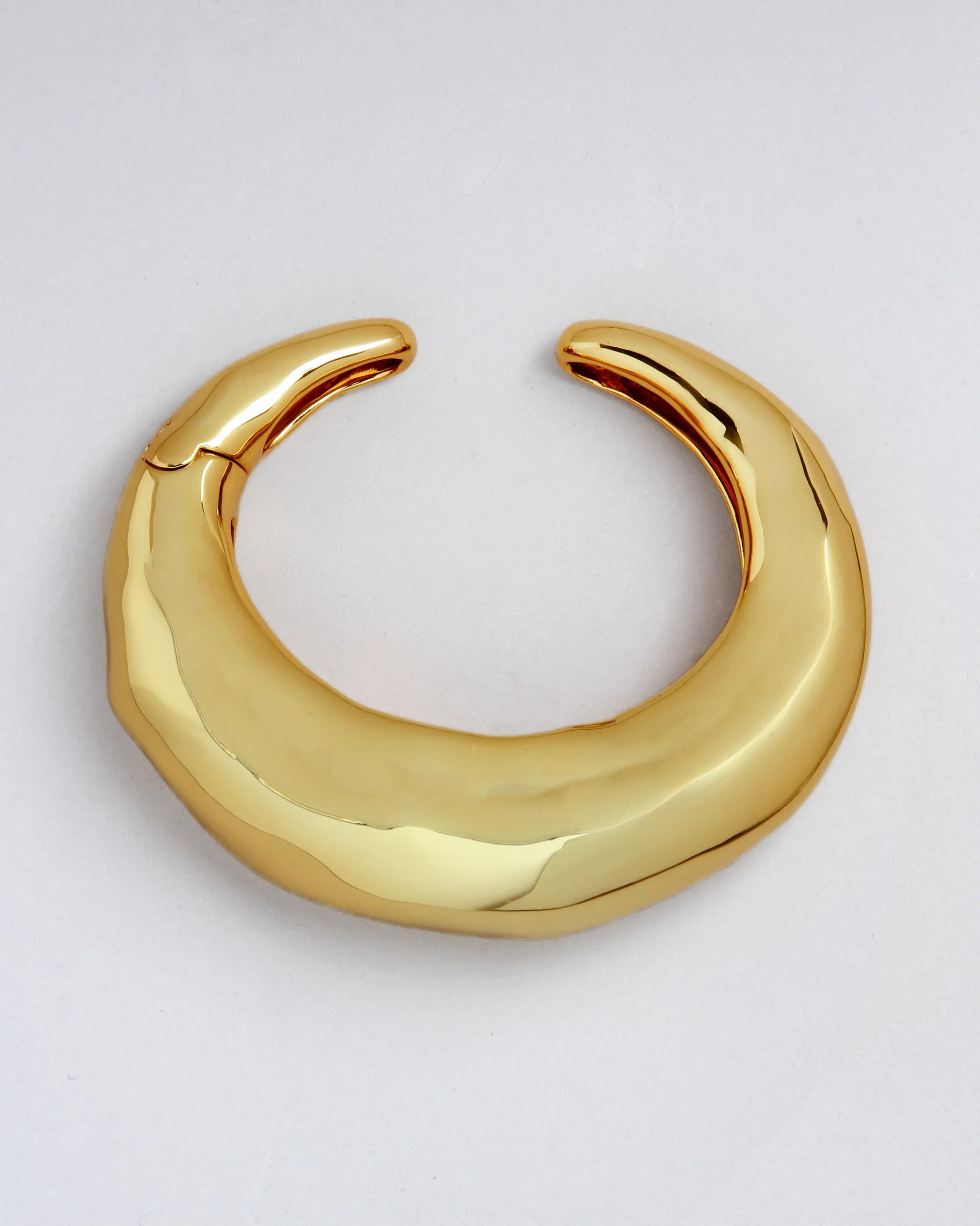 Large Molten Hinged Cuff- Gold