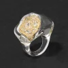 Liquid Lucite Crystal Pavé Geode Ring